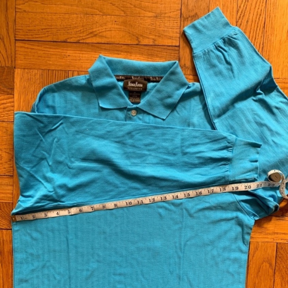 Neiman Marcus Rugby Style Long Sleeve Polo Shirt - Picture 7 of 14